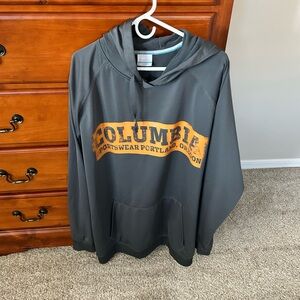 Columbia Men's Dark Gray Hoodie with Orange Logo